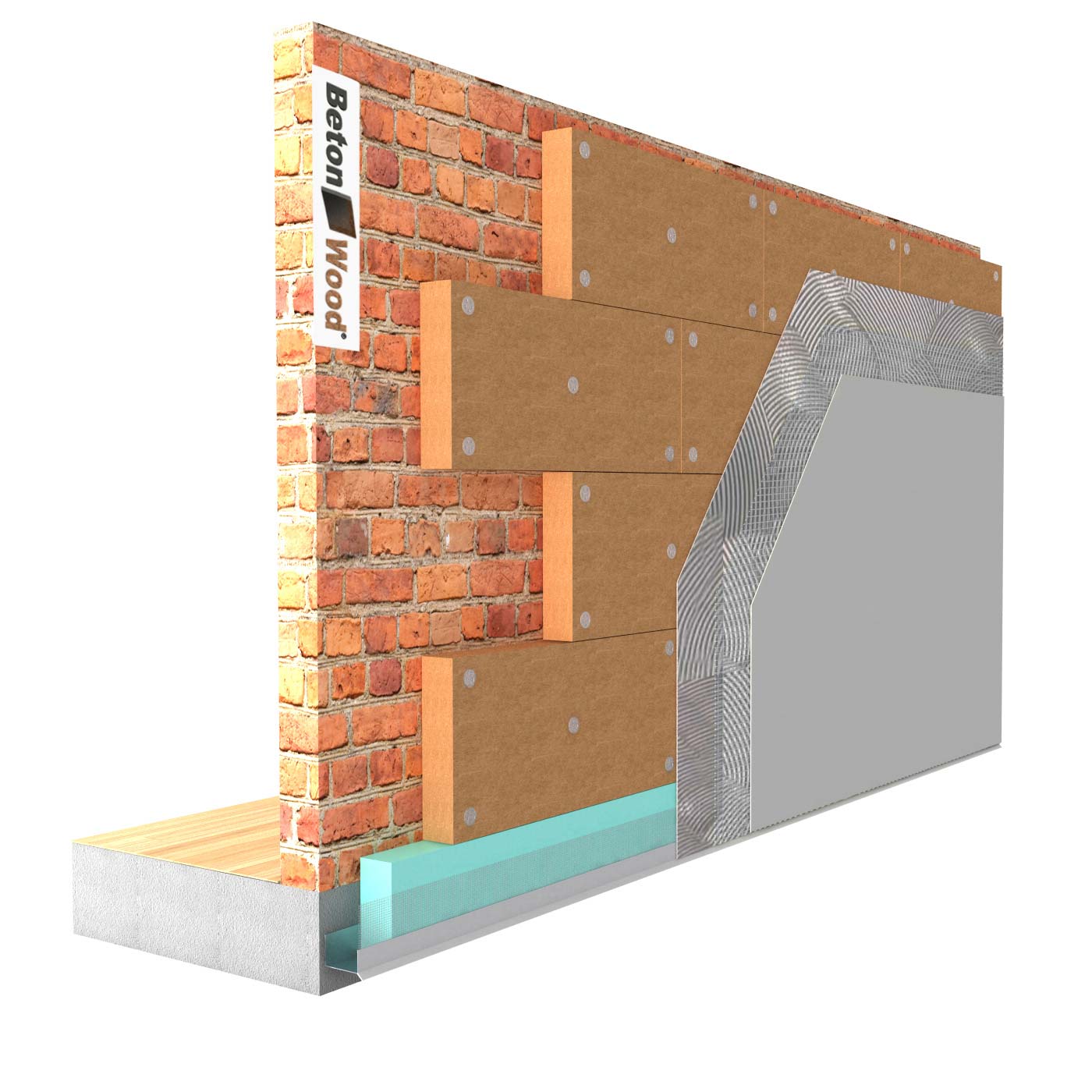 External thermal insulation system in Protect Wood fiber