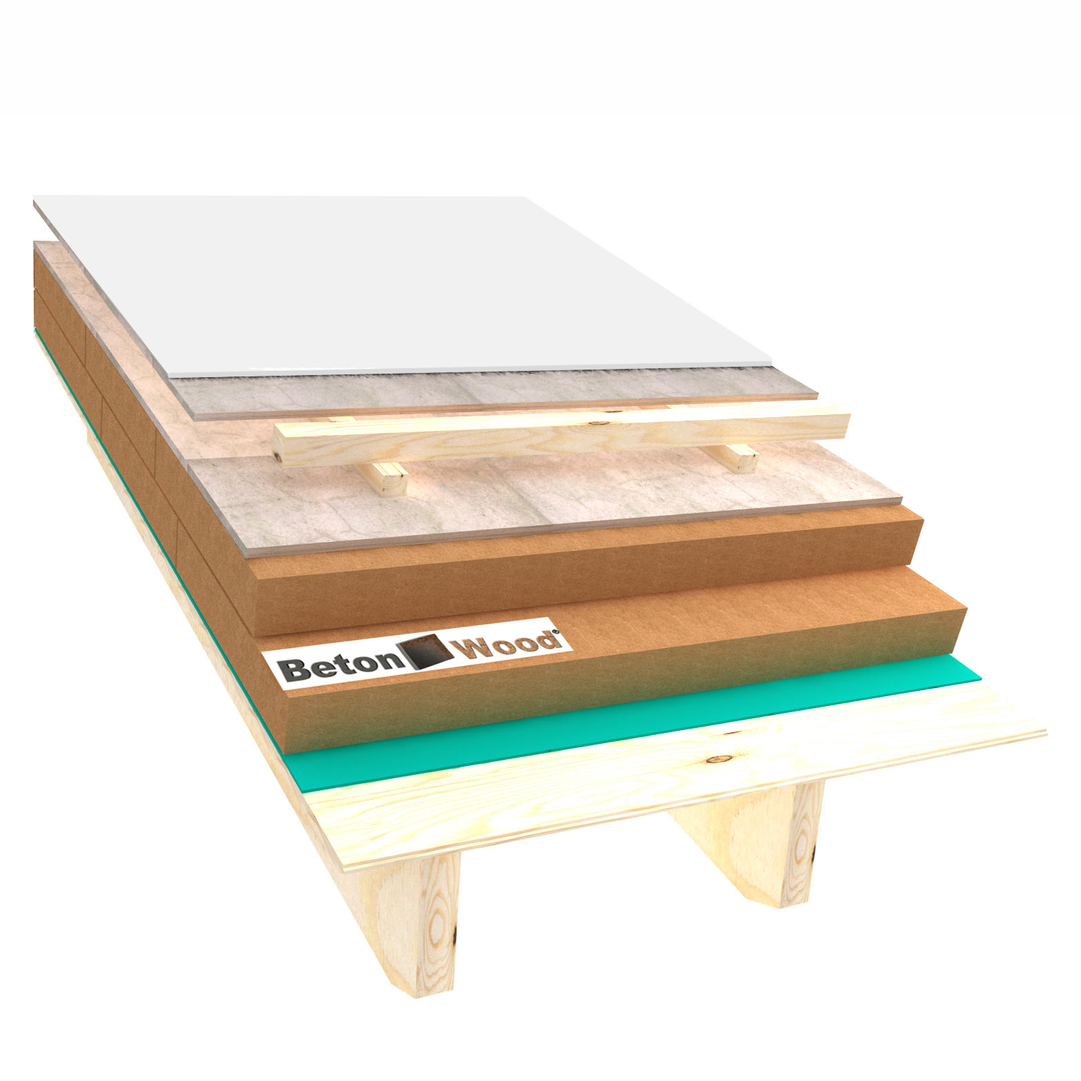 Fiber wood, BetonWood and reflective film roof