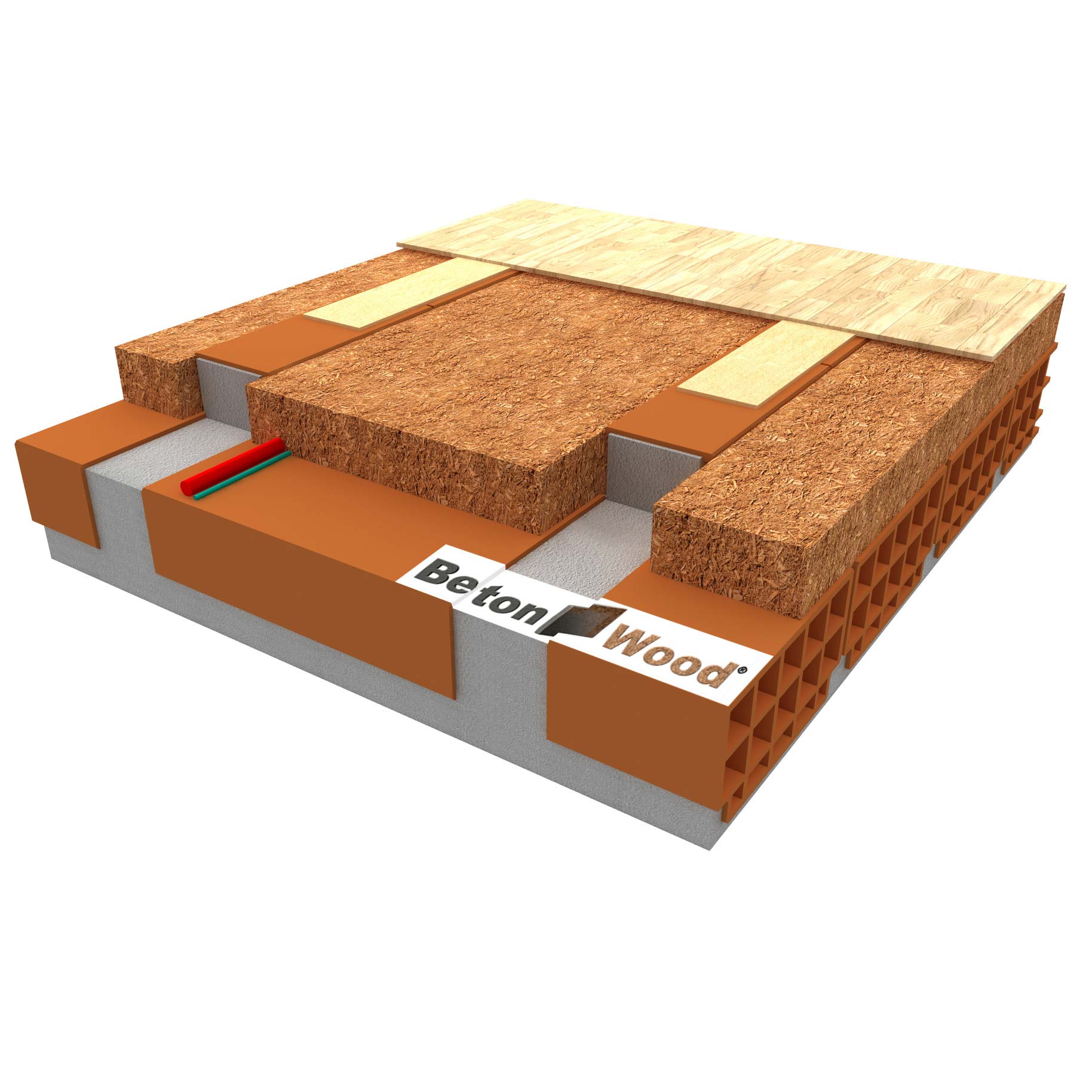 Dry screed with flexible wood fiber insulation